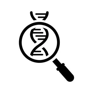 Genetics, research, DNA test icon / black color Stock Illustration
