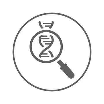 Genetics, research, DNA test icon / gray color Stockillustratie