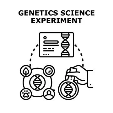 Genetics science experiment researching dna and biology Stock Illustration
