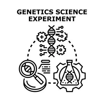 Genetics science experiment researching dna and biology Stock Illustration