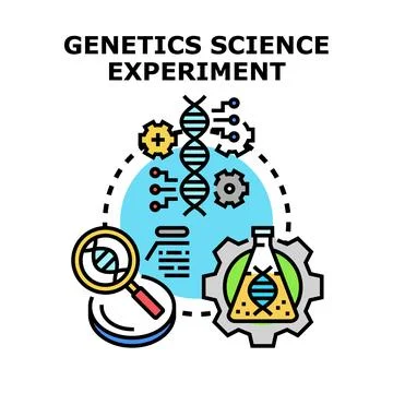 Genetics science experiment researching dna and biology Stock Illustration