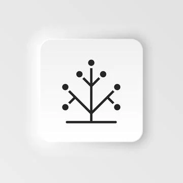 Genetics, tree, dna. Bioengineering neumorphic style vector icon. Biotechnology Illustrazione stock