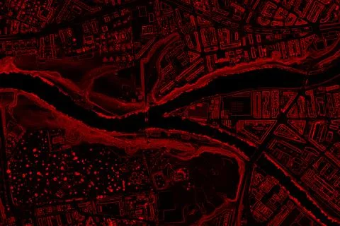 Geneva Jonction Slope Map in Firestorm Colors Stock Illustration