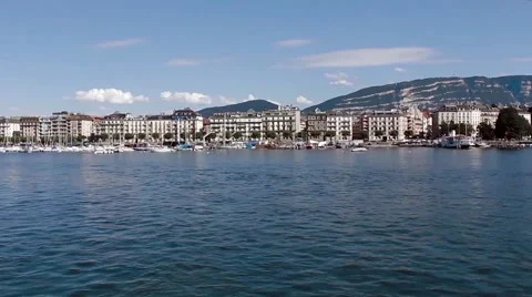Geneva Lake Panorama Stock Footage 48568112