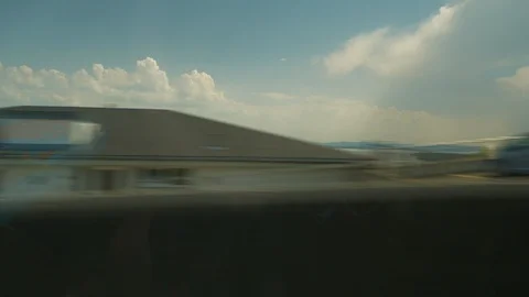 Geneva lakeside train road trip side window pov panorama 4k switzerland Stock Footage 124244492