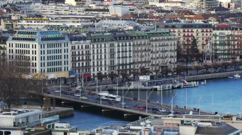 Geneva mainstreet timelapse Stock Footage 35333338