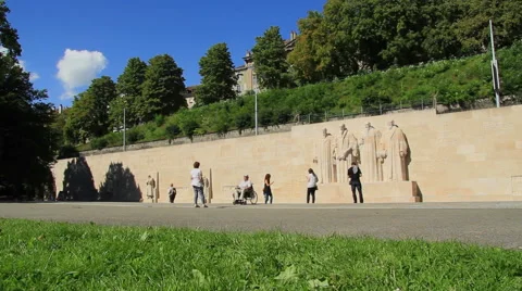 Geneva, Reformateurs monument 库存影片 42496996