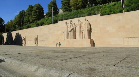 Geneva, Reformateurs monument Video stock 42497507