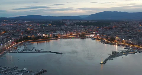 Geneva sunset Video stock 269125158