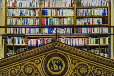 Genevieve library interior Stock-Fotos
