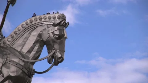 Genghis Khan Statue 4 Stock-Footage 221684914