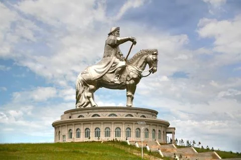  genghis khan statue complex is a 40-metre tall statue of genghis khan on horseb Stock Photos