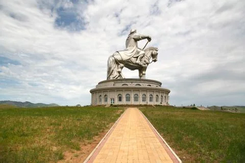 Genghis khan statue complex is a 40-metre tall statue of genghis khan on horseba Stock Photos
