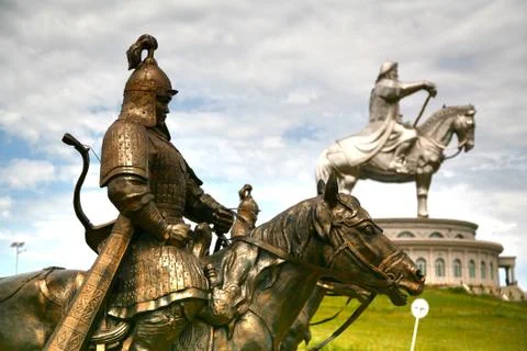 Genghis khan statue complex is a 40-metre tall statue of genghis khan on horseba Foto stock