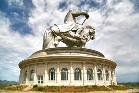 Genghis khan statue complex is a 40-metre tall statue of genghis khan on horseba Stock Photos