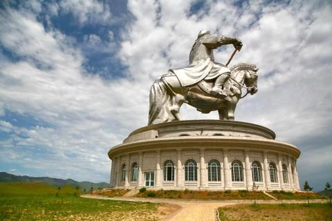 Genghis khan statue complex is a 40-metre tall statue of genghis khan on horseba Stock Photos