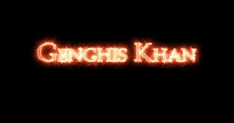 Genghis Khan written with fire. Loop Stock Footage 128868215