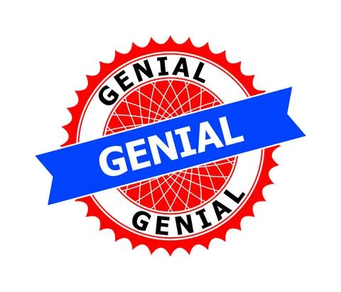 GENIAL Bicolor Clean Rosette Template for Stamps Stock Illustration