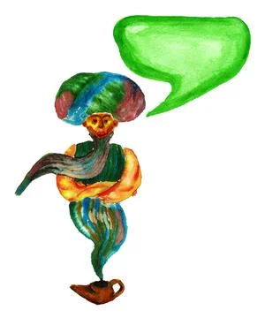 Genie of the lamp Stock Illustration