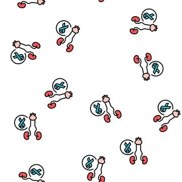 Genitourinary system disease vector seamless pattern Stock Illustration