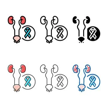 Genitourinary system multistyle disease color icon vector Stock Illustration