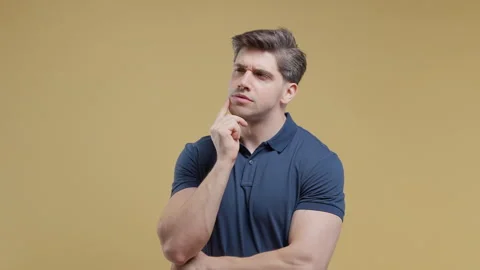 Genius Adult Man Having Eureka Moment And Pointing Finger Up, Clever Male Sudden Stock Footage 341767073