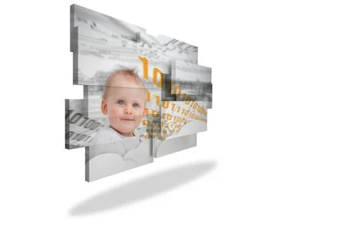 Genius baby on abstract screen Illustrazione stock