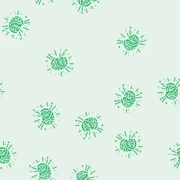 Genius brain glyph seamless pattern Stock Illustration