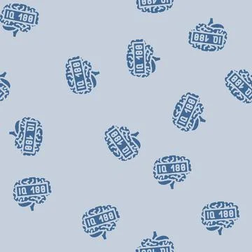 Genius brain glyph vector seamless pattern Stock Illustration