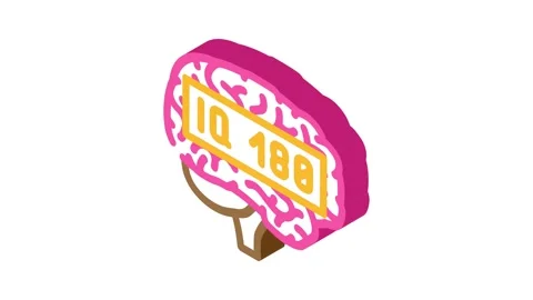 Genius brain isometric icon animation Stock Footage 327294644