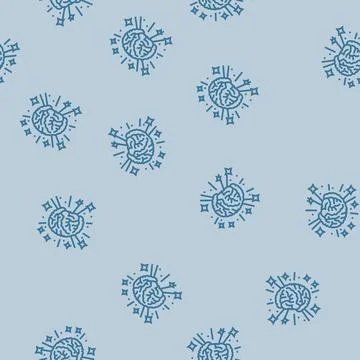 Genius brain line seamless pattern Illustrazione stock