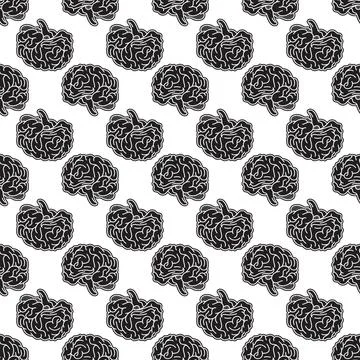Genius brain pattern seamless vector Stock Illustration