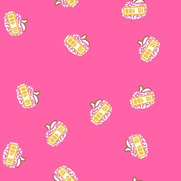 Genius brain vector seamless pattern Stock Illustration