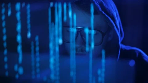 Genius cyber security manager taking overhours work to protect information. Stock Footage 95261099