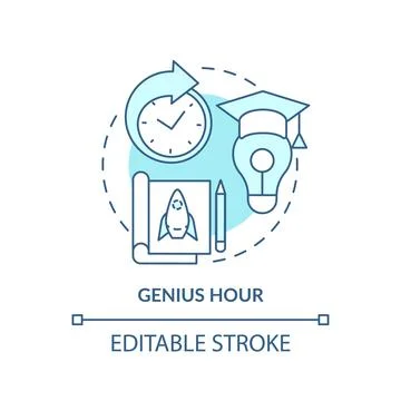 Genius hour turquoise concept icon Illustrazione stock