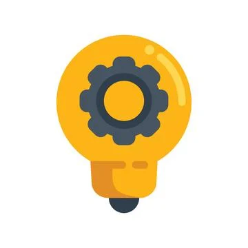 Genius idea icon flat vector. Business solution Stock Illustration