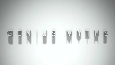 Genius myths 3D title animation white text on a white background Video stock 299701809
