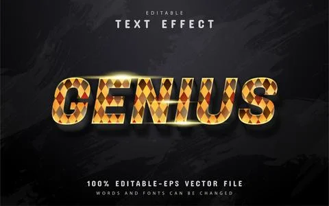 Genius text effect with patterns Stock Illustration