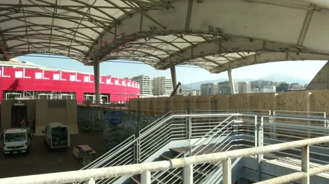 Genoa Boat Show being set up  Stock Footage 43230159