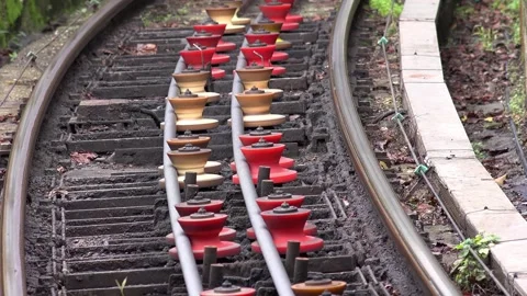 Genoa Funicular, Traction cables starting and stopping at Righi station, tel Stock Footage 289625180