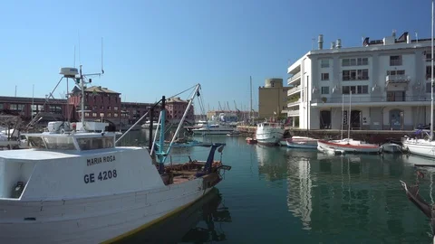 Genoa harbour in summer Stock Footage 112617540