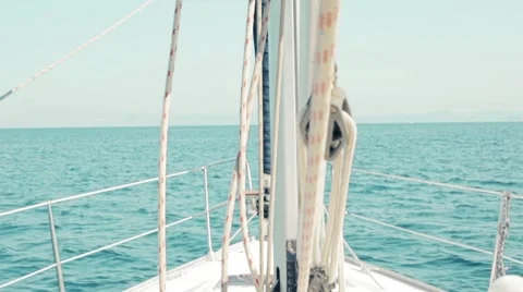 Genoa jib opening while sailing in the mediterranean with a sail boat Video stock 59797806