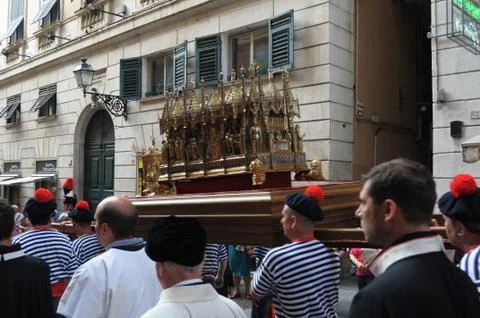 Genoa, procession of St. John the Baptist Stock Photos