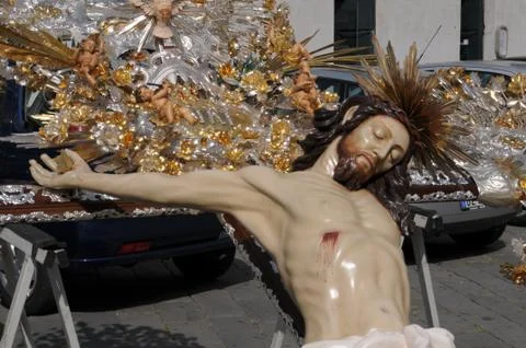 Genoa, procession of St. John the Baptist Stock Photos