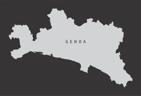 Genoa province map Stock Illustration