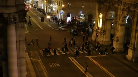 Genoa traffic in via XX Settembre under the Ponte Monumentale Stock Footage 100288832