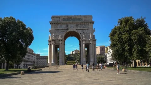 Genoa, The Victory Arch Video stock 111220778