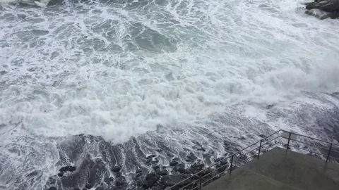 Genoa Waves Stock Footage 73368511