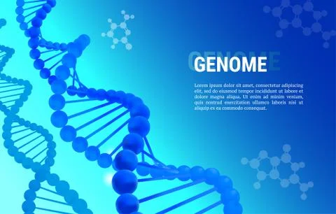 Genome abstract dark blue background template for presentation, poster, web Stock Illustration