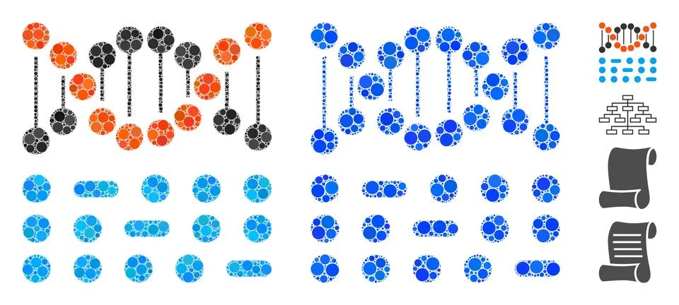 Genome Code Composition Icon of Spheric Items 스톡 일러스트